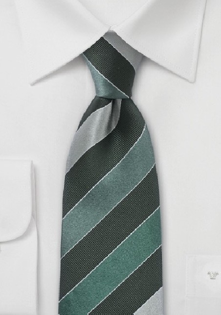 Pine Green Striped Necktie