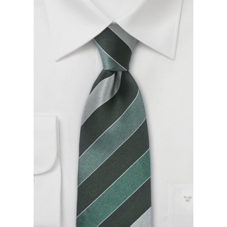 Pine Green Striped Necktie