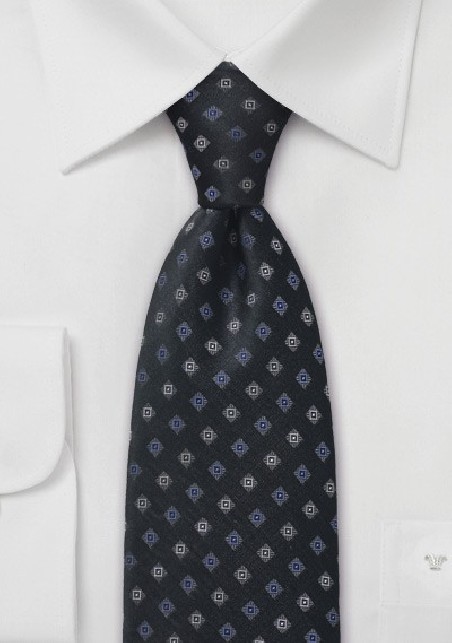 Dark Gray Foulard Silk Tie