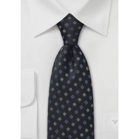 Dark Gray Foulard Silk Tie