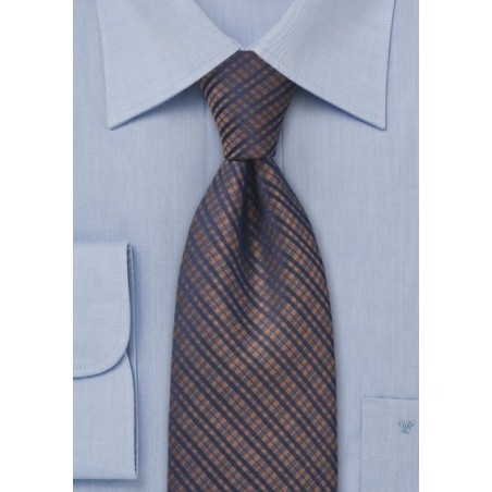 Copper and Navy Designer Tie