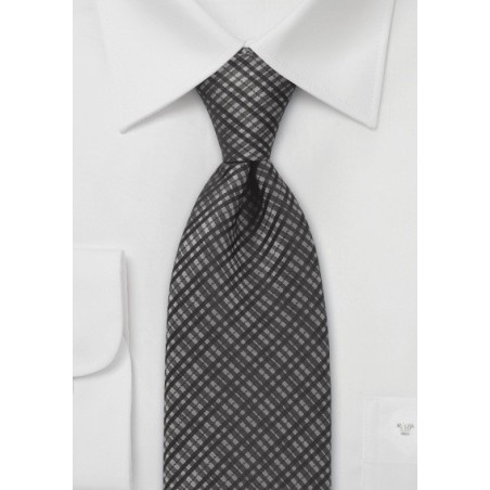 Gray and Charcoal Silk Tie