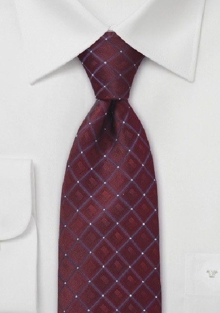 Wine Red Designer Silk Tie