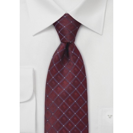 Wine Red Designer Silk Tie