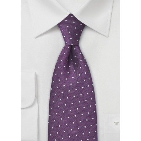 Purple Polka Dot Silk Tie