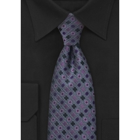 Lavender Gray Silk Necktie