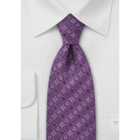 Lavender and Silver Silk Tie