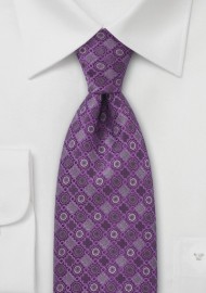 Lavender and Silver Silk Tie