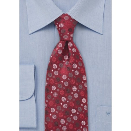 Cherry Red Desiger Silk Tie