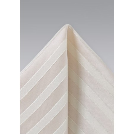 Striped Pocket Silk in Cream