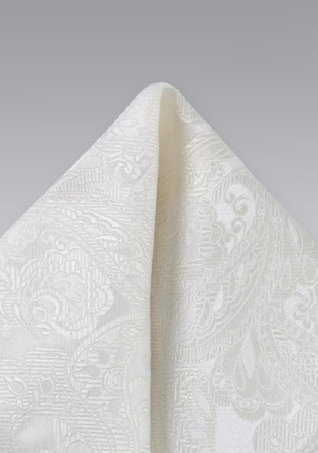 Ivory Patterend Pocket Square