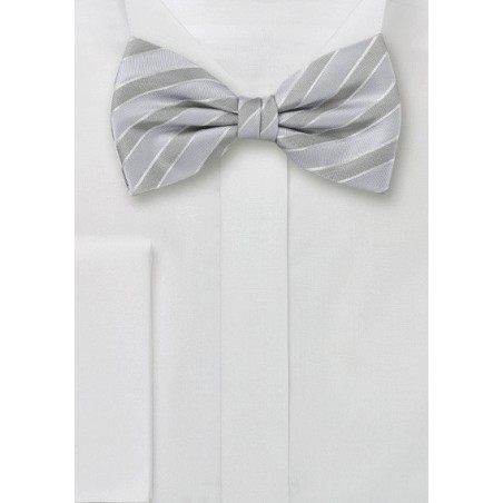 Silver Striped Bow Tie
