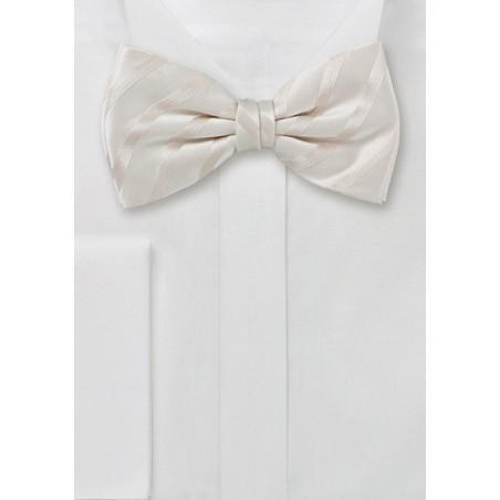 Cream Striped Bow Tie