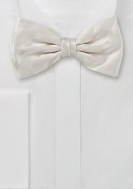 Cream Striped Bow Tie