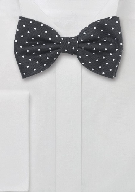 Polka Dot Bow Tie Black White