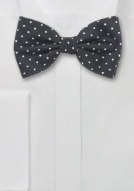 Polka Dot Bow Tie Black White