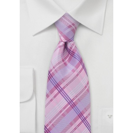 Pink Checkered Necktie