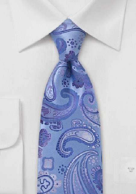 Modern Paisley Tie in Blue