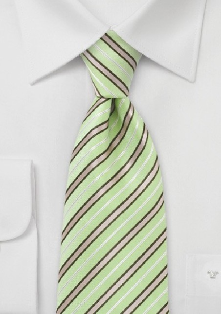 Pastel Green and Tan Tie