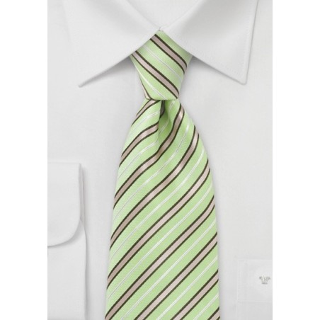 Pastel Green and Tan Tie