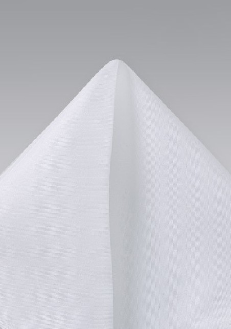Bright White Silk Pocket Square