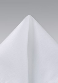 Bright White Silk Pocket Square