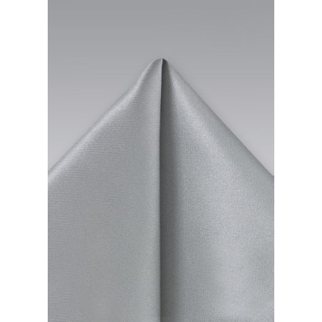 Silver Gray Silk Pocket Square