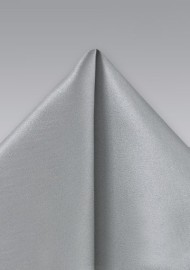 Silver Gray Silk Pocket Square