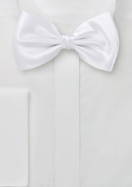 White Silk Bow Tie