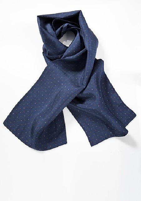 Navy Blue Silk Scarf