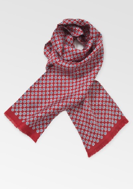 Deep Red Silk Scarf