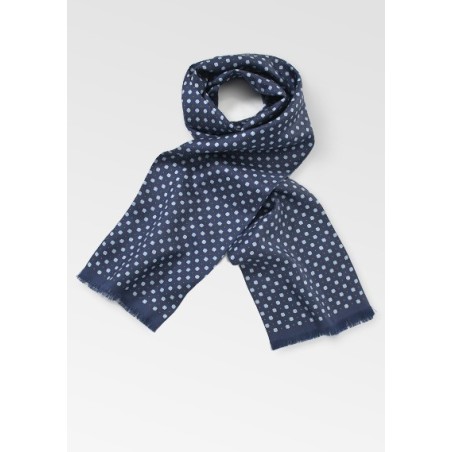 Navy and Light Blue Silk Scarf
