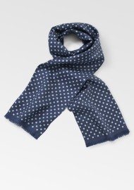 Navy and Light Blue Silk Scarf
