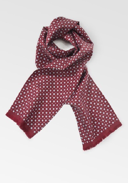 Wine Red Scarf with Tassels