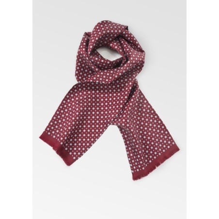 Wine Red Scarf with Tassels