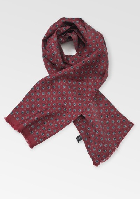 Maroon Red Silk Scarf