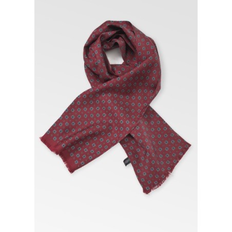 Maroon Red Silk Scarf