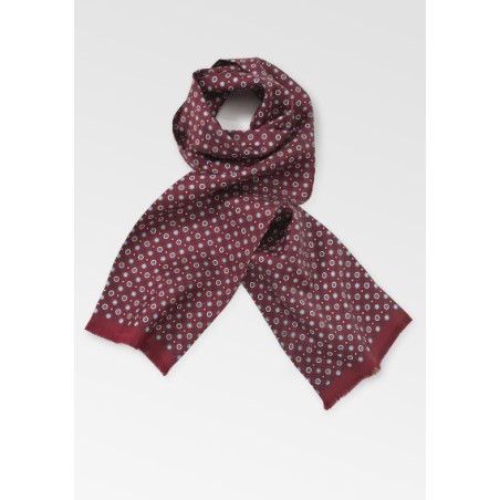 Burgundy and Blue Silk Scarf