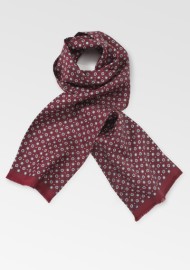 Burgundy and Blue Silk Scarf