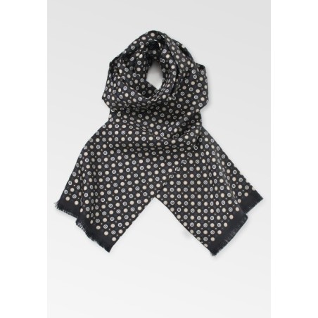 Black Mens Silk Scarf
