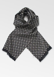 Black Mens Silk Scarf