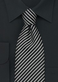 Black and White Striped Tie in XL