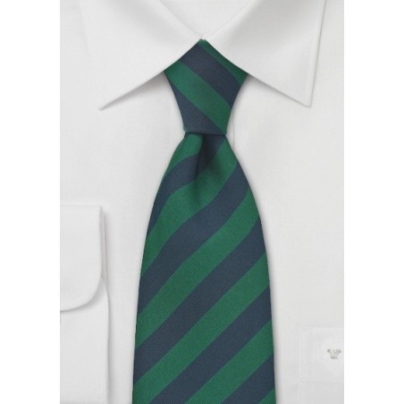 Navy and Dark Green Silk Tie