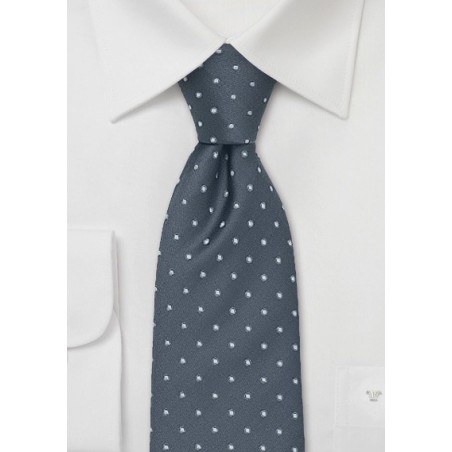 XL Silver-Gray Polka Dot Tie