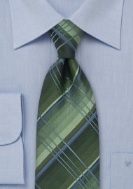 Green and Blue Checkered Necktie