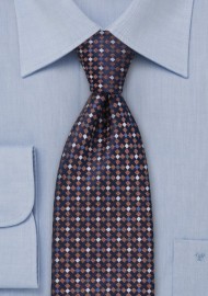 Navy, Blue, Copper, Gray Silk Tie