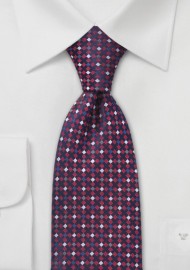 Checkered Tie in Red and Blue