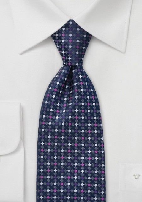 Violet and Gray Silk Tie