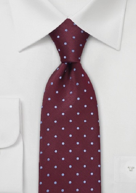 Polka Dot Tie Light Blue Burgundy