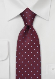 Polka Dot Tie Light Blue Burgundy